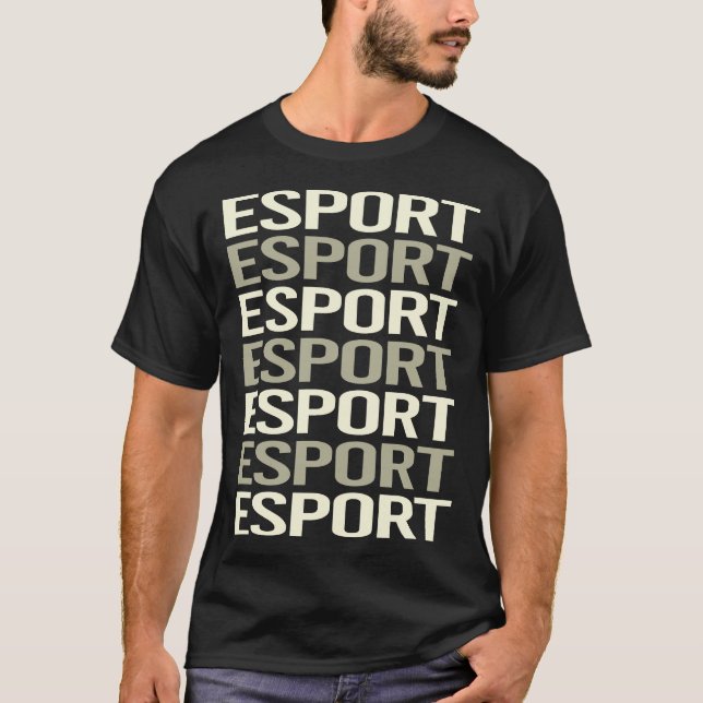 Camiseta Relatório de Esportes de Texto Branco (Frente)