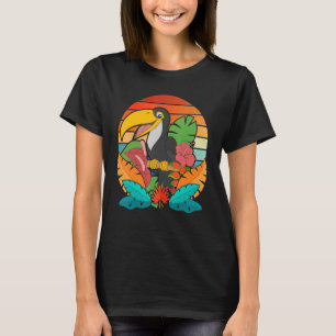 Camiseta Relatório de Folhas Tropicais de Animais Selvagens