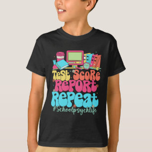 Camiseta Relatório de Nota de Teste Repetir de Volta à Esco