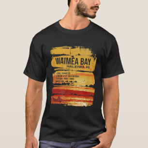 Camiseta Relatório de Surf da Baía de Waimea no Havaí Costa