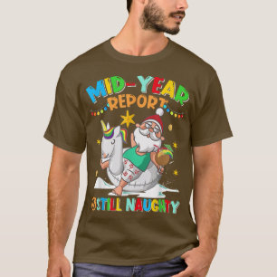 Camiseta Relatório do ano de médio ainda malvado Papai Noel