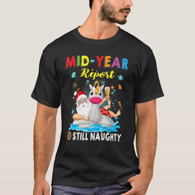 Camiseta Relatório do ano de médio ainda malvado Papais noe (Frente)