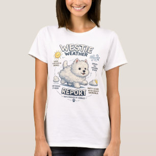 Camiseta Relatório Meteorológico Westie Cachorro Terrier Hi