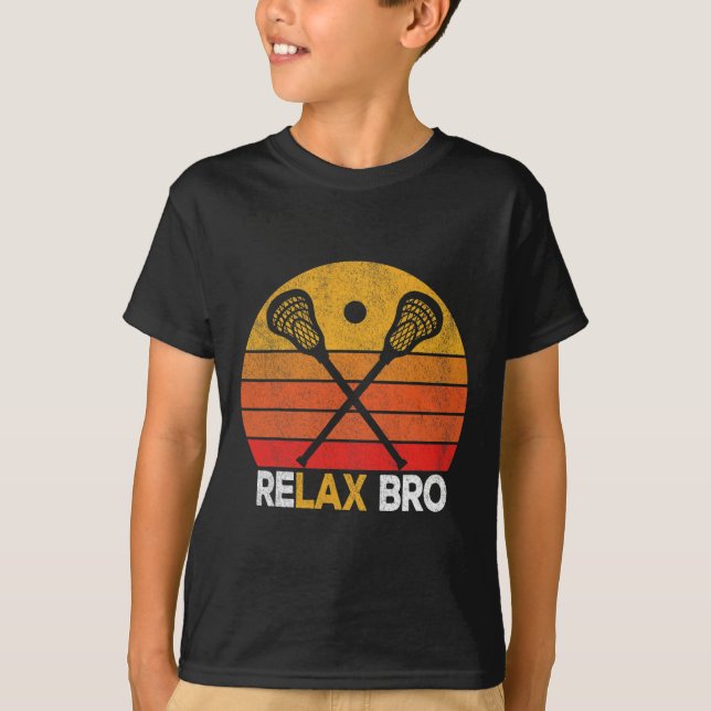 Camiseta Relax Bro Funny Lacrosse Cotação Lacrosse Crosse V (Frente)