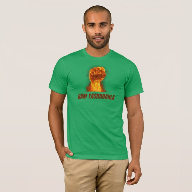 Camiseta Relaxada de Homens em Levante (Frente Completa)