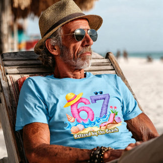 Camiseta Relaxada pela Aposentadoria na Praia 67
