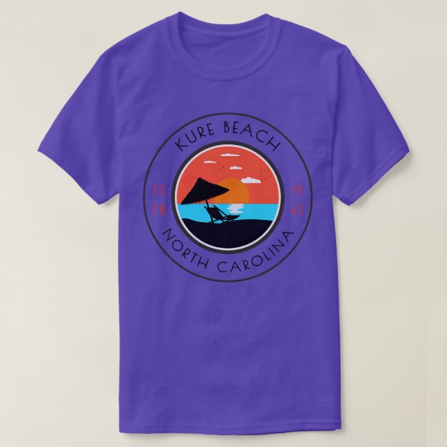 Camiseta Relaxamento de Summertime do Kure Beach NC (Frente do Design)