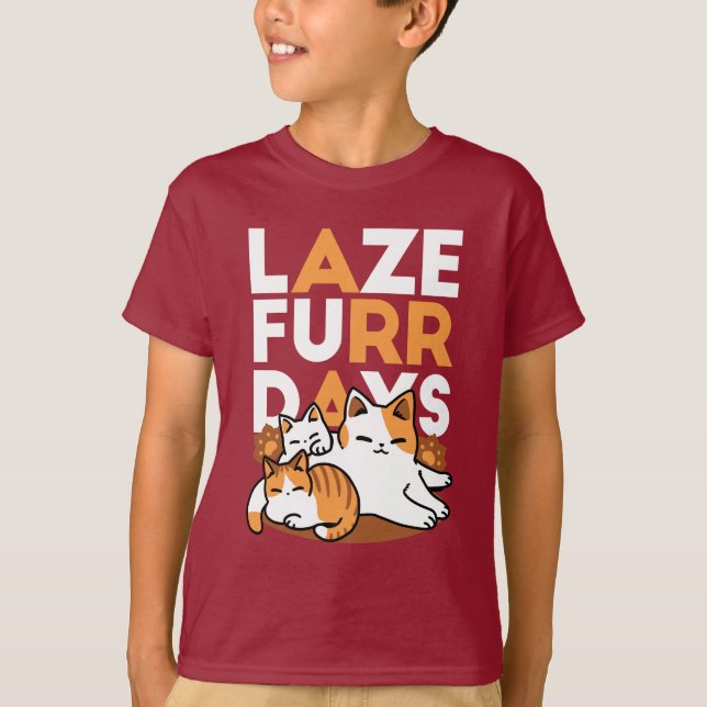 Camiseta Relaxando a Arte de Gato - 'Dias de Furo de Lázaro (Frente)