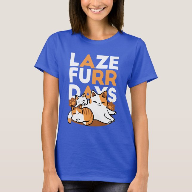Camiseta Relaxando a Arte de Gato - 'Dias de Furo de Lázaro (Frente)