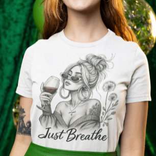 Camiseta Relaxando a Mulher com a Sublimação da Respiração