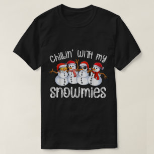 Camiseta Relaxando Com Meus Amigos Bonecos de Neve