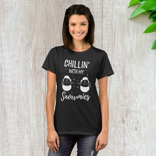 Camiseta Relaxando Com Meus Amigos de Neve (Criador carregado)