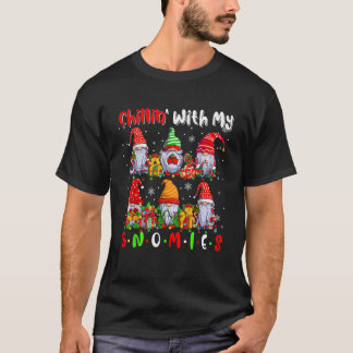 Camiseta Relaxando Com Meus Gnomos Fofos Seis Gnomos Luz de