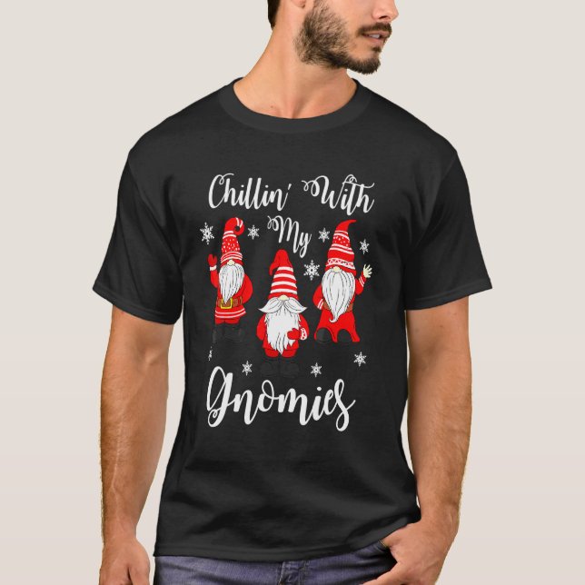 Camiseta Relaxando Com Meus Gnomos Natal Férias C (Frente)