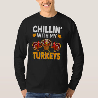 Camiseta Relaxando Com Meus Perus Feliz Dia de Ação de Graç