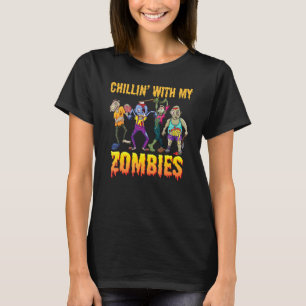 Camiseta Relaxando Com Meus Zumbis Arrepios de Halloween Va