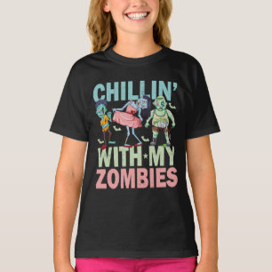 Camiseta Relaxando Com Meus Zumbis _ Roupas de Halloween En