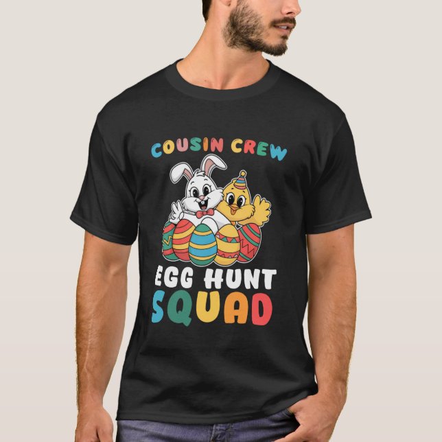 Camiseta Relaxando com minha turma da Páscoa Equipe do ovo  (Frente)