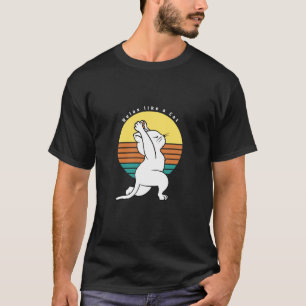 Camiseta Relaxar Como Um Gato Yoga Retro Presente De Gato