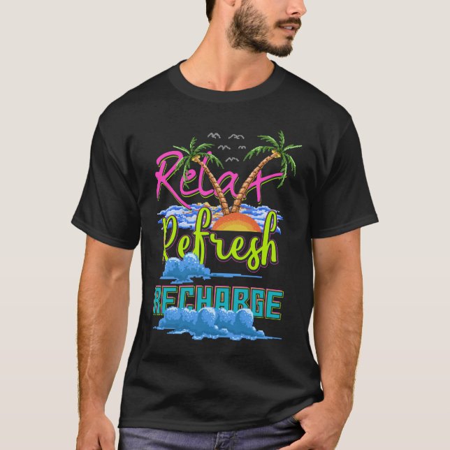 Camiseta Relaxar Férias de Recarga de Atualização (Frente)