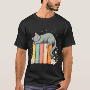 Camiseta Relaxar Leitor de Livros Amante Gato Fofo Vibração