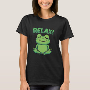 Camiseta Relaxar Rã Meditando Sapo Engraçado Yoga Zen Atenç