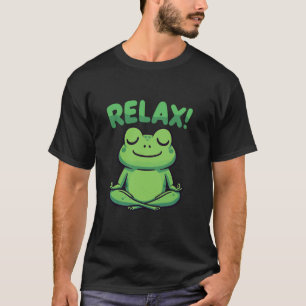 Camiseta Relaxar Rã Meditando Sapo Engraçado Yoga Zen Atenç