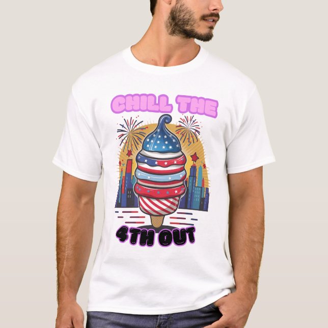 Camiseta Relaxe A 4ª Independência Engraçada Em 4 De Julho (Frente)