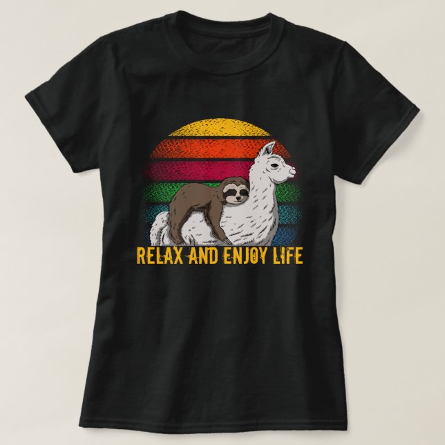 Camiseta Relaxe E Desfrute Da Vida (Frente do Design)