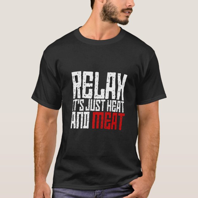 Camiseta Relaxe É só calor e carne (Frente)