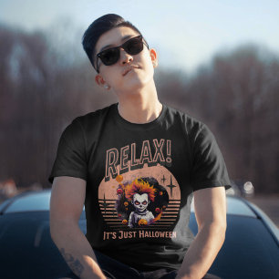 Camiseta Relaxe É Só Halloween Palhaço Sinistro Criança