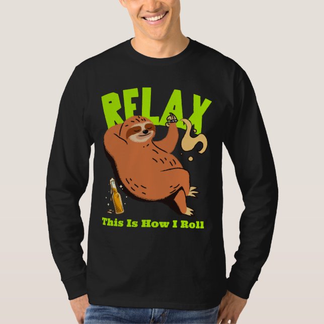 Camiseta Relaxe Engraçado Fumando Lama (Frente)