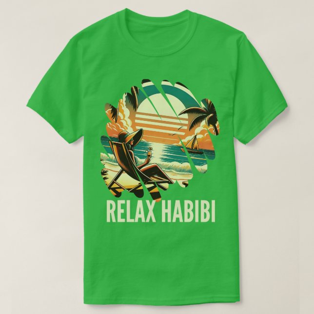 Camiseta Relaxe Habibi Romântico Engraçado Raízes Árabes Io (Frente do Design)