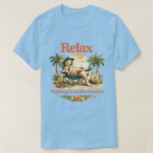 Relaxe Nada Está Sob Controle Cachorro Praia Loung