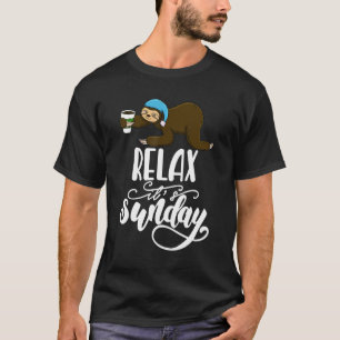 Camiseta Relaxe No Domingo, Cabeça De Sono Preguiçosa, Mulh