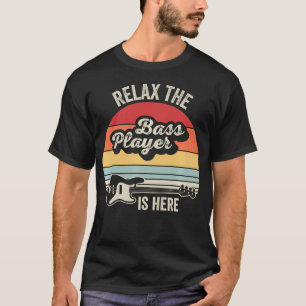 Camiseta Relaxe O Baixista Está Aqui Funny Retro Baixo