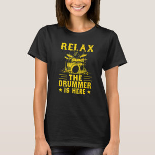 Camiseta Relaxe O Baterista Está Aqui
