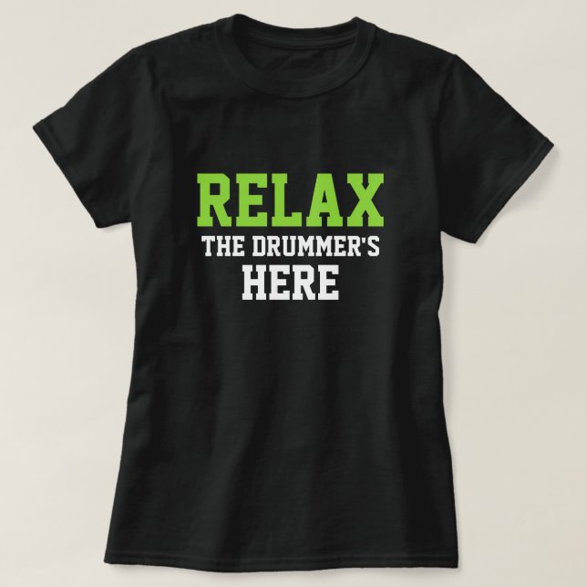 CAMISETA RELAXE O DRUMMER AQUI (Frente do Design)