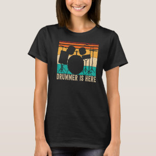 Camiseta Relaxe O Drummer Está Aqui O Drummer De Impressão
