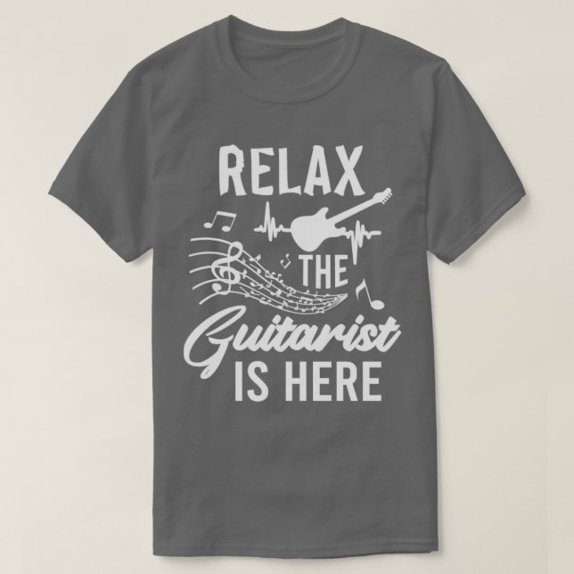 Camiseta Relaxe, O Guitarista Está Aqui Para Os Amantes De  (Frente do Design)