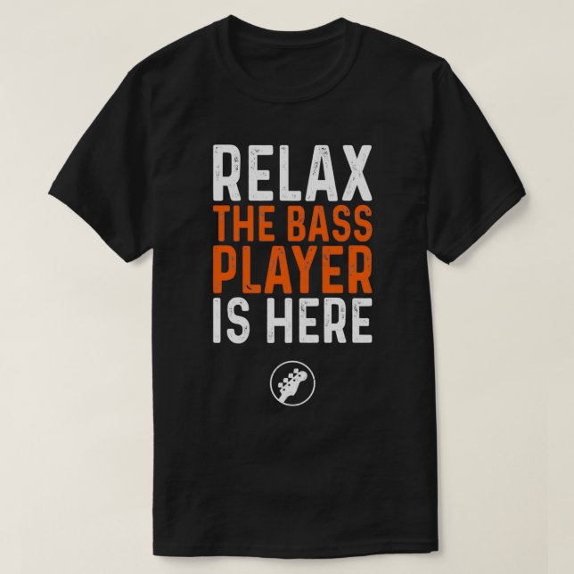 Camiseta Relaxe O Jogador de Bass está aqui violão de baixo (Frente do Design)