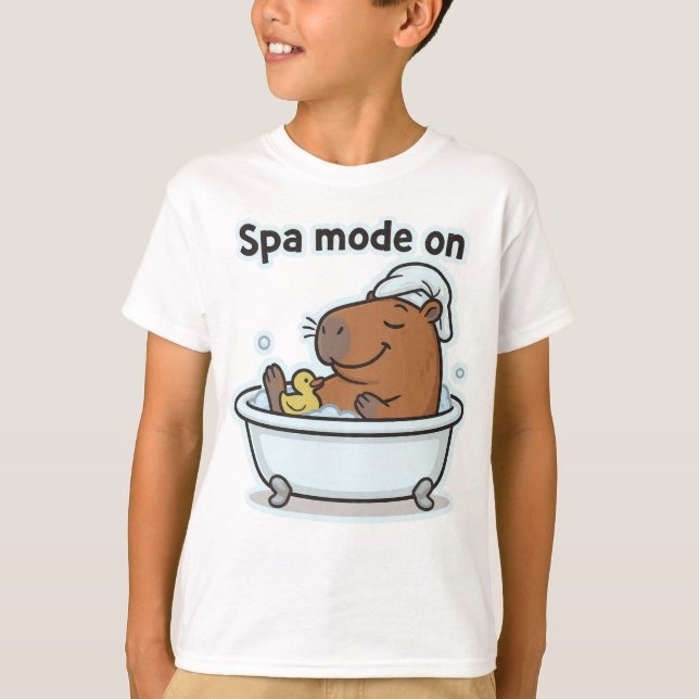 Camiseta Relaxing Capybara Meme Cartoon  (Frente)