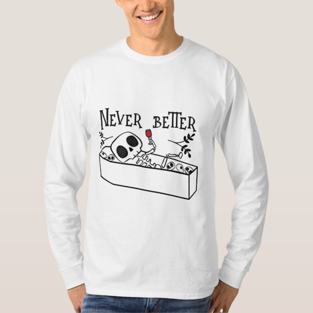 Camiseta Relaxing Coffin Skeleton (Frente)