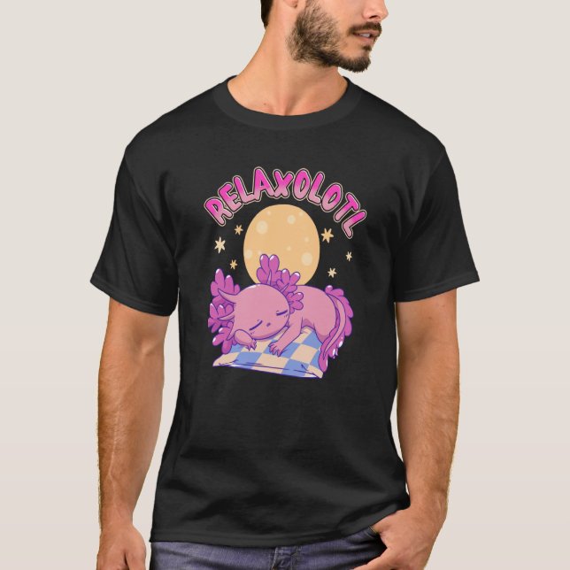 Camiseta Relaxolotl Cute Axolotl Lazy Animal Salamander Axo (Frente)