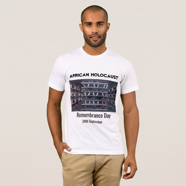 Camiseta Relembrança africana do holocausto (Frente Completa)