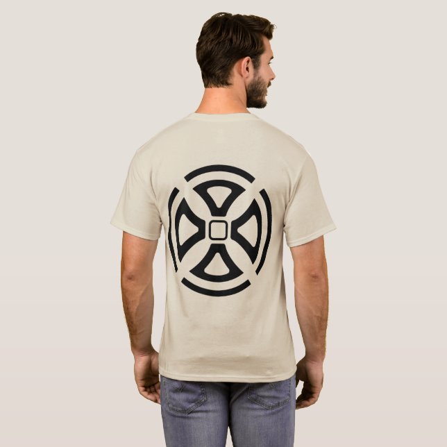 Camiseta Relevo de simetria historicamente inspirado (Parte Traseira Completa)