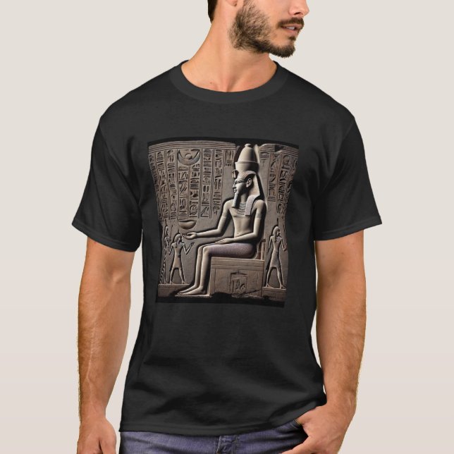 Camiseta Relevo Templário Egípcio com Faraó e Deuses (Frente)