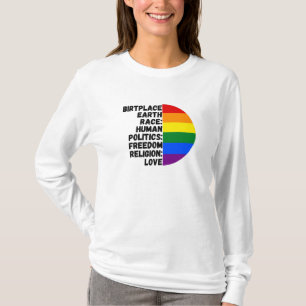 Camiseta Religião Amor Liberdade Pessoas Arco-Íris