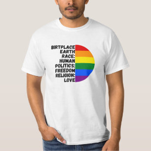 Camiseta Religião Amor Liberdade Pessoas Arco-Íris