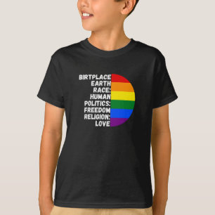 Camiseta Religião Amor Liberdade Pessoas Arco-Íris